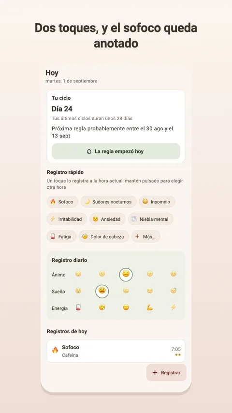 Hoy: síntomas y registro diario